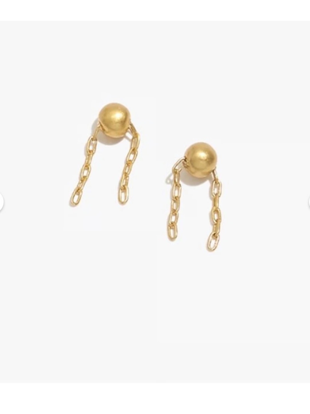 NWT Madewell Demi-Fine Chain Stud Earrings Gold Tone Sterling Silver Posts